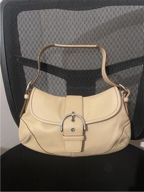Coach Soho Leather Shoulder Bag with Buckle 9248, Tan, Beige, Y2K, Retail